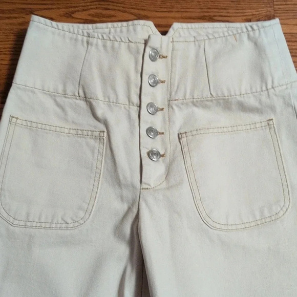 Free People - Collete High Water Khaki Pants - Picture 3 of 9